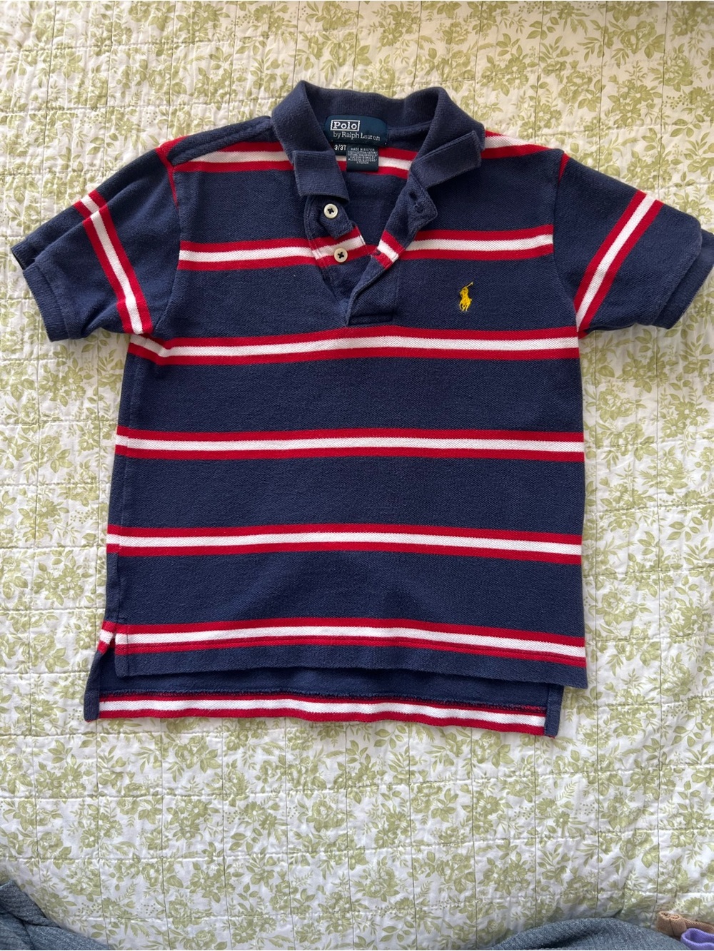 Polo by Ralph Lauren Navy Polo with Red & White Stripes